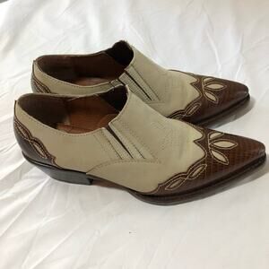 Nine West Vintage leather suede womens 7.5 western pointed toe booties shooties